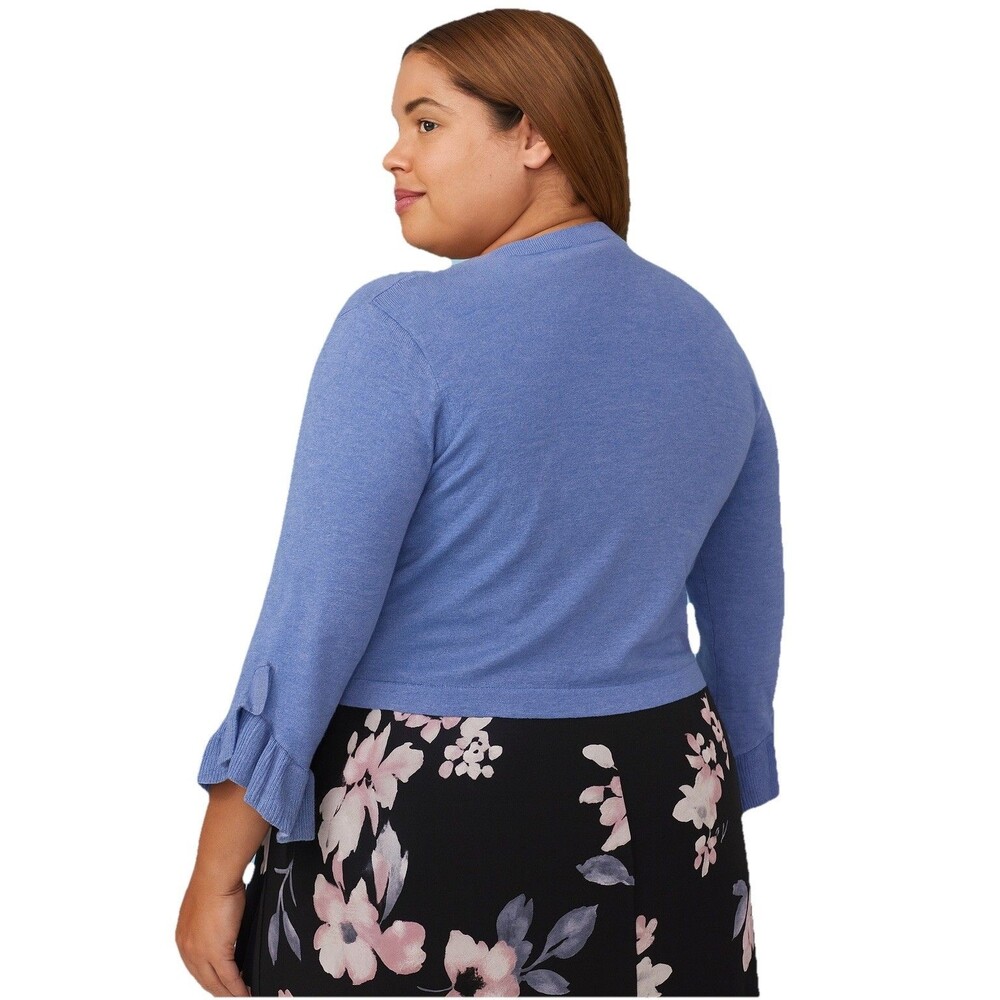 Lane Bryant Blue Cropped Cardigan Shrug Ruffle Sleeve Women’s Size 18/20 NWT